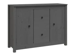 Aparador de madera maciza de pino gris 100x35x74 cm ES42486