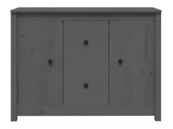 Aparador de madera maciza de pino gris 100x35x74 cm ES42486