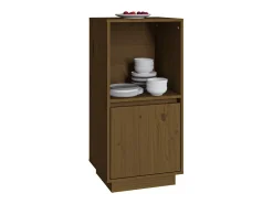 Aparador de madera maciza de pino marrón miel 38x35x80 cm