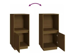 Aparador de madera maciza de pino marrón miel 38x35x80 cm