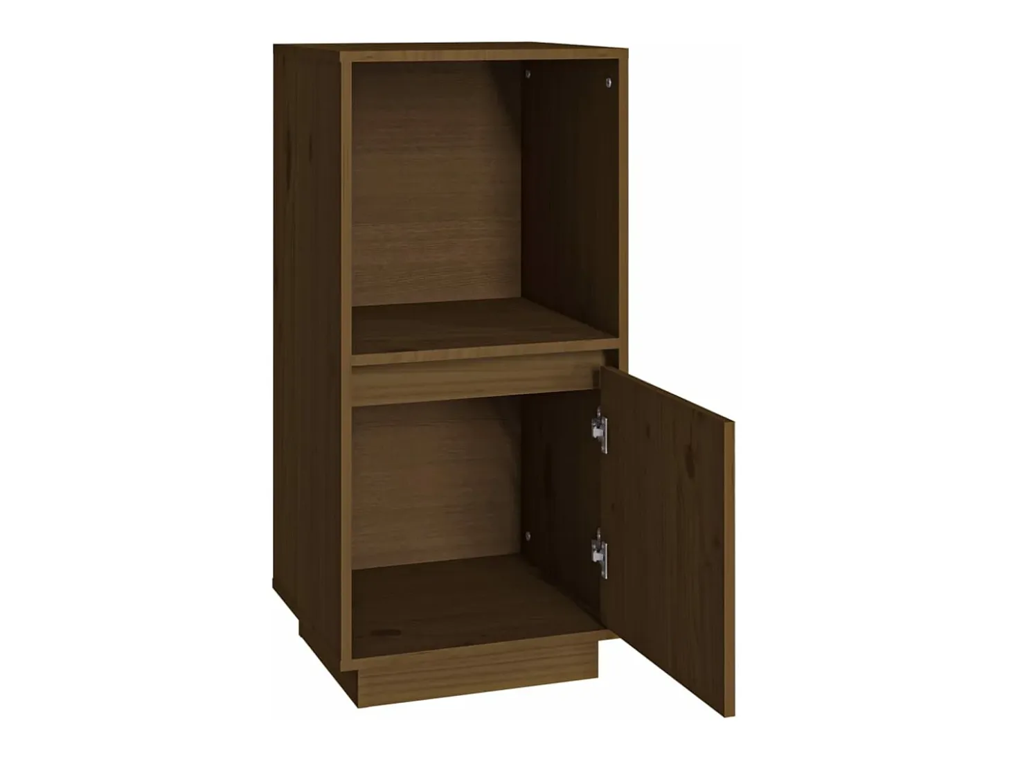 Aparador de madera maciza de pino marrón miel 38x35x80 cm