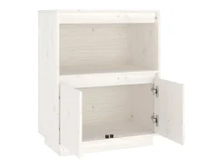 Aparador de madera maciza de pino blanco 60x34x75 cm ES65254