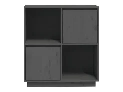 Aparador de madera maciza de pino gris 74x35x80 cm