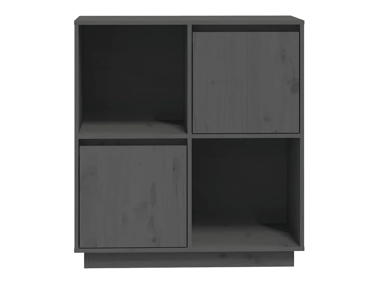 Aparador de madera maciza de pino gris 74x35x80 cm