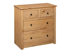 Aparador de madera maciza de pino estilo Panamá 80x40x83 cm ES83444