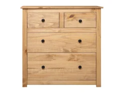 Aparador de madera maciza de pino estilo Panamá 80x40x83 cm ES83444