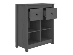 Aparador de madera maciza de pino gris 70x35x80 cm ES16579
