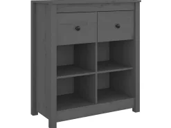 Aparador de madera maciza de pino gris 70x35x80 cm ES16579
