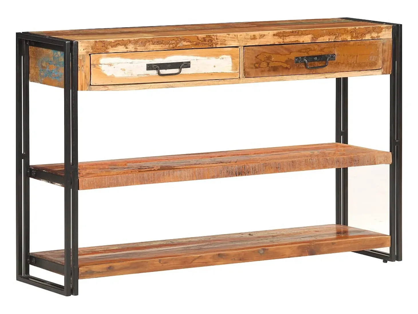 Aparador de madera maciza reciclada 120x30x75 cm