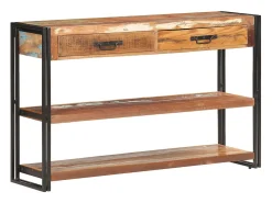 Aparador de madera maciza reciclada 120x30x75 cm