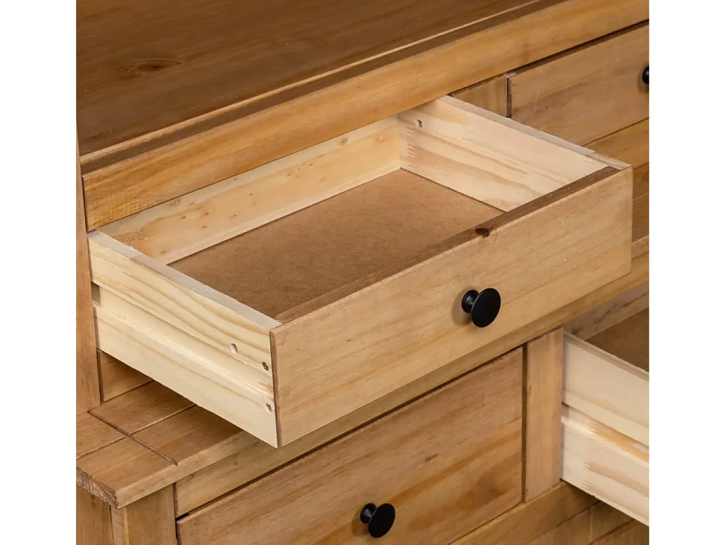 Aparador de madera maciza de pino estilo Panamá 93x40,5x180 cm