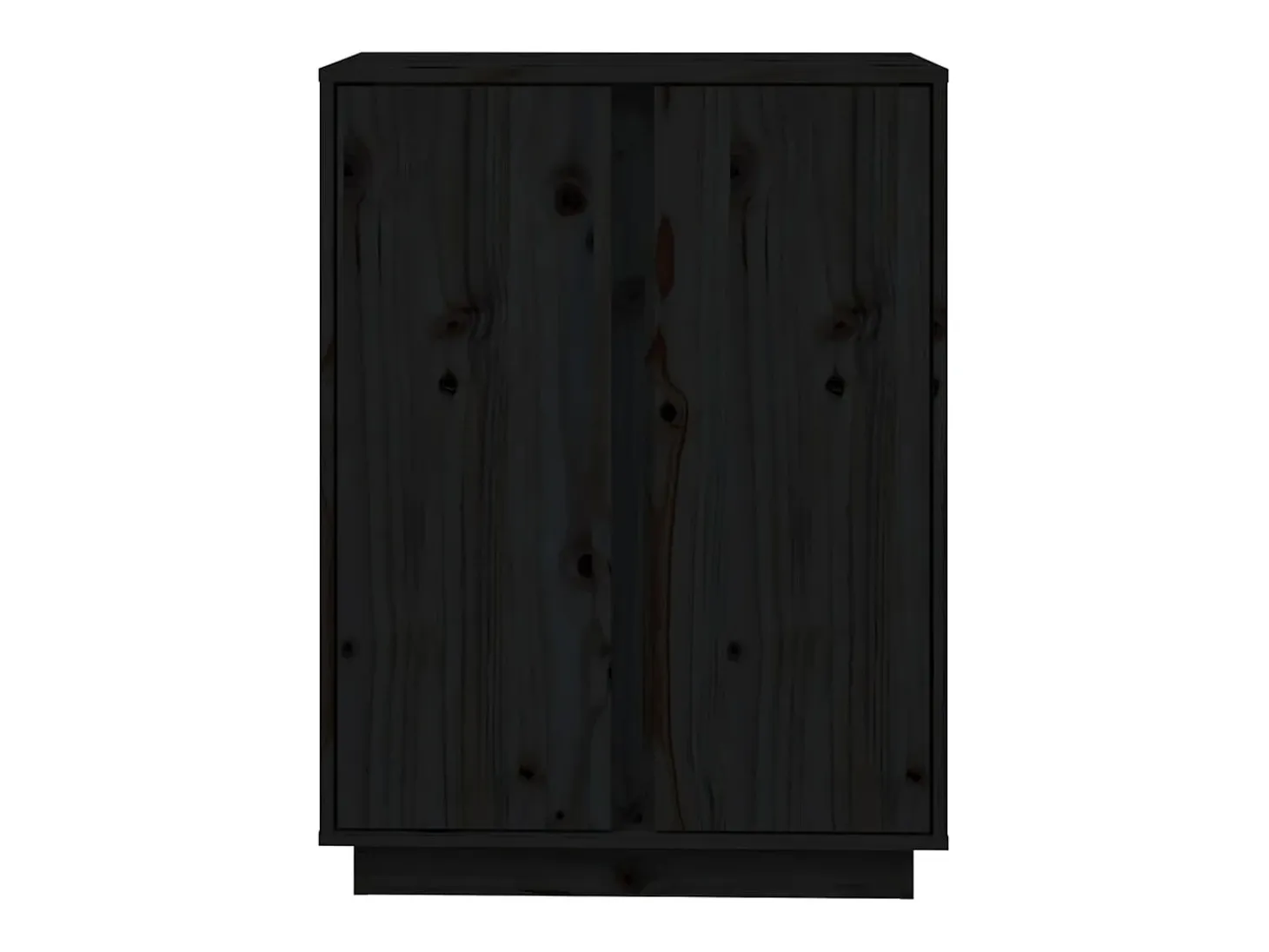 Aparador de madera maciza de pino negro 60x35x80 cm