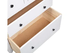 Aparador de madera maciza pino estilo Panamá blanco 80x40x83 cm