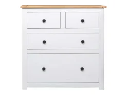 Aparador de madera maciza pino estilo Panamá blanco 80x40x83 cm