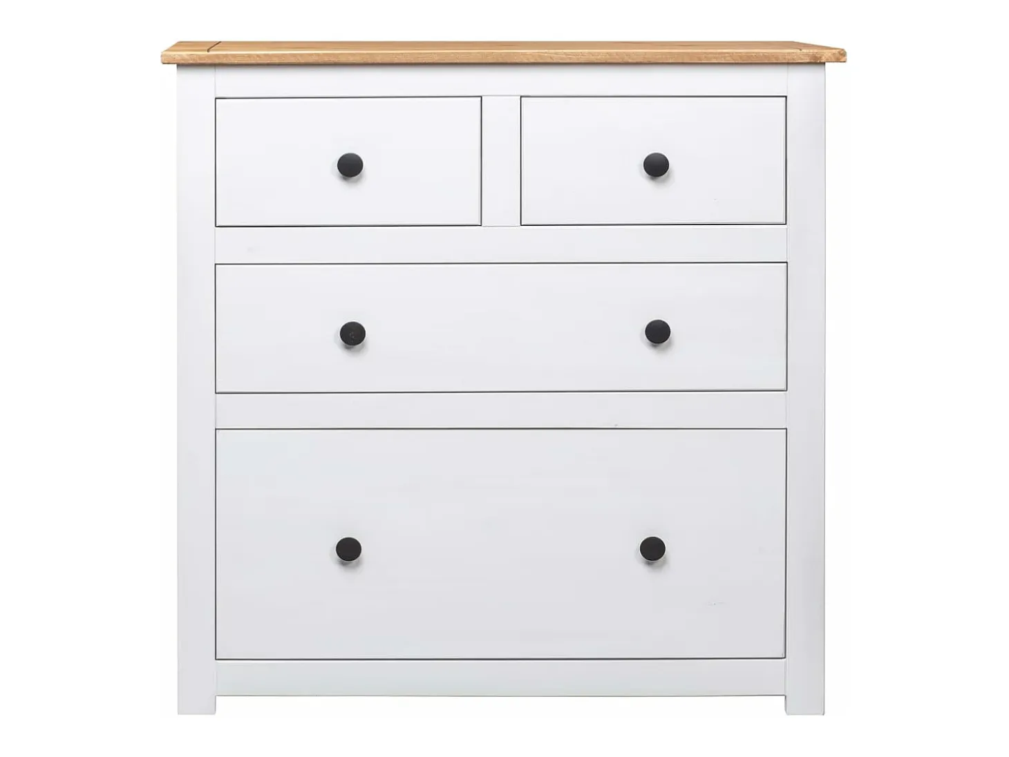 Aparador de madera maciza pino estilo Panamá blanco 80x40x83 cm