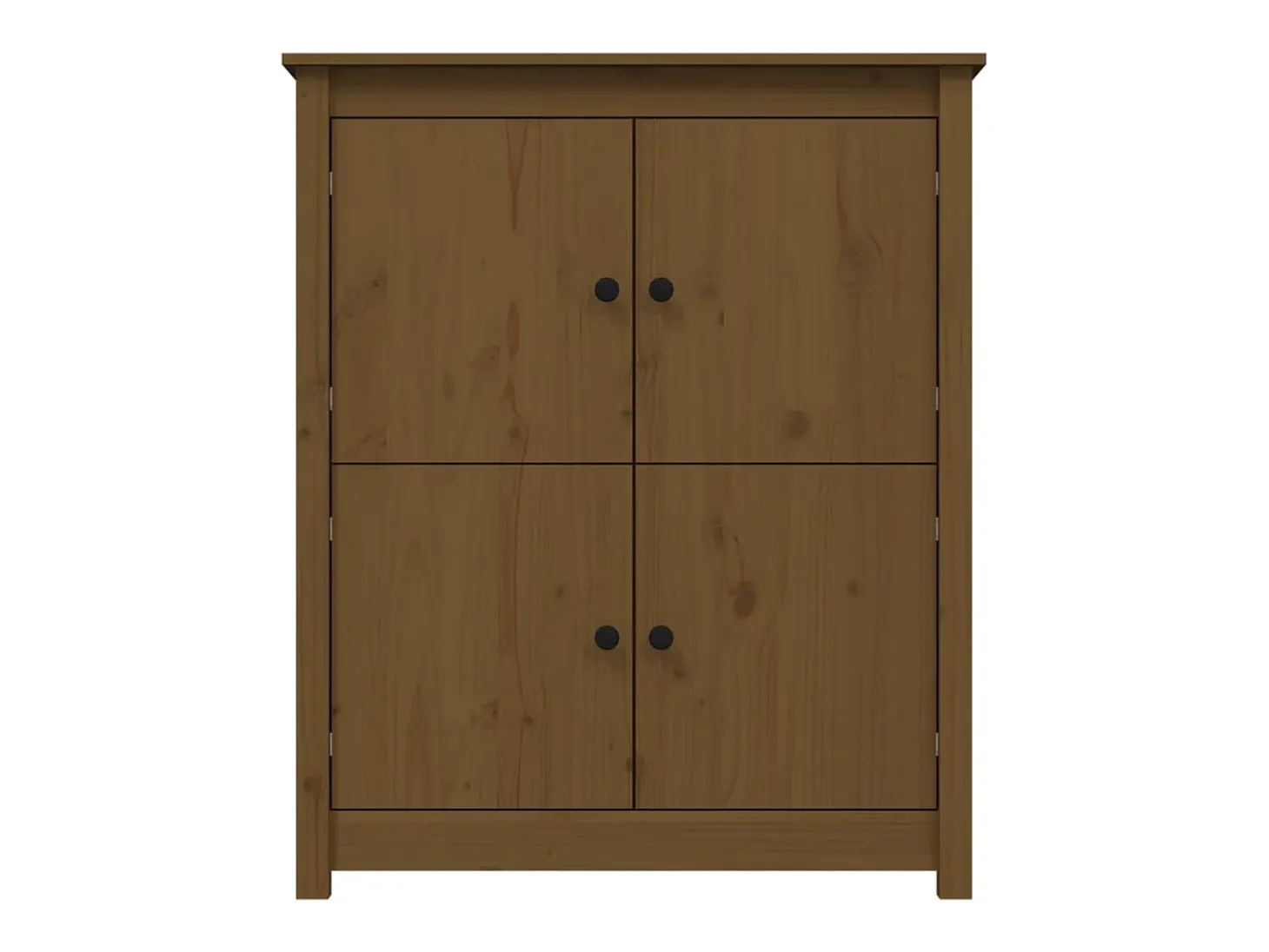Aparador de madera maciza de pino marrón miel 83x41,5x100 cm