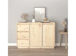 Aparador de madera maciza de pino 111x34x75 cm
