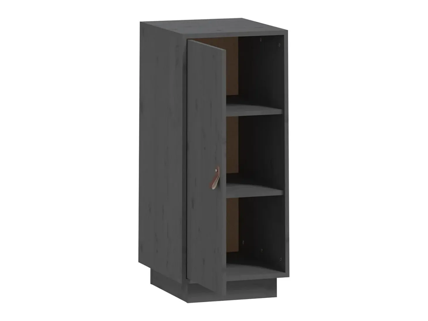Aparador de madera maciza de pino gris 34x40x75 cm ES99149