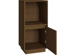 Aparador de madera maciza de pino marrón miel 38x35x80 cm ES44635