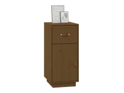 Aparador de madera maciza de pino marrón miel 34x40x75 cm ES30750