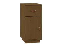 Aparador de madera maciza de pino marrón miel 34x40x75 cm ES30750