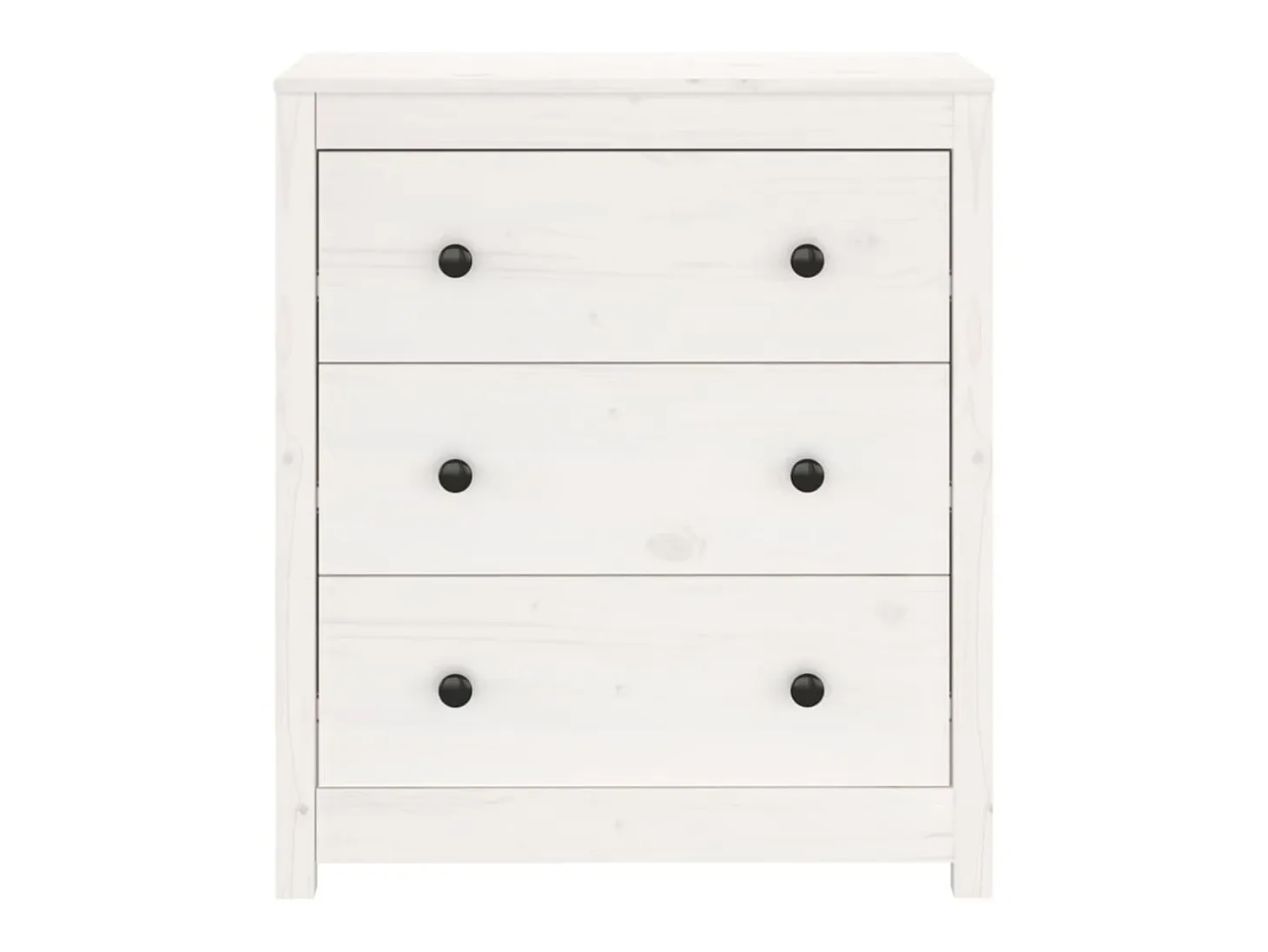 Aparador de madera maciza de pino blanco 70x35x80 cm ES89807