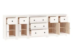 Aparador de madera maciza de pino blanco 230 x 35 x 80 cm