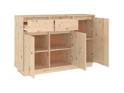 Aparador de madera maciza de pino 110x34x75 cm ES75900