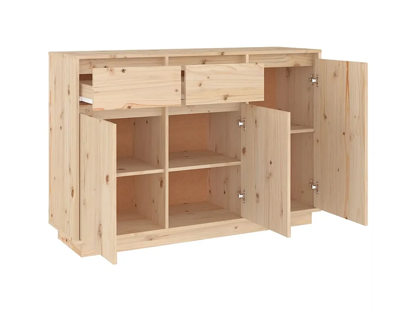 Aparador de madera maciza de pino 110x34x75 cm ES75900