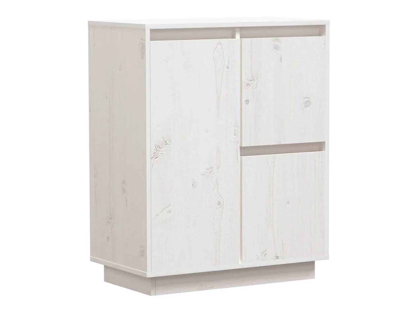 Aparador de madera maciza de pino blanco 60x34x75 cm