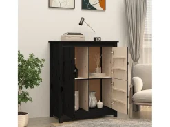 Aparador de madera maciza de pino negro 83x41,5x100 cm ES92928