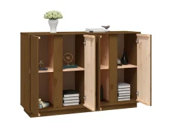 Aparador de madera maciza de pino marrón miel 120x35x80 cm ES80242