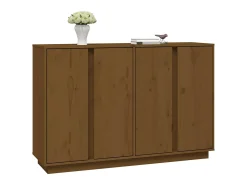 Aparador de madera maciza de pino marrón miel 120x35x80 cm ES80242