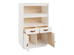 Aparador de madera maciza de pino blanco 67x40x108,5 cm