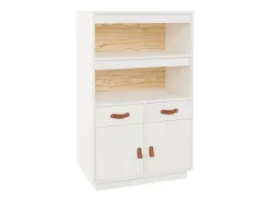 Aparador de madera maciza de pino blanco 67x40x108,5 cm