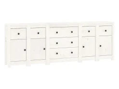 Aparador de madera maciza de pino blanco 230 x 35 x 80 cm