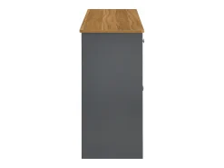 Aparador de madera veteada en gris-negro con 4 puertas y 3 cajones - Madera MDF