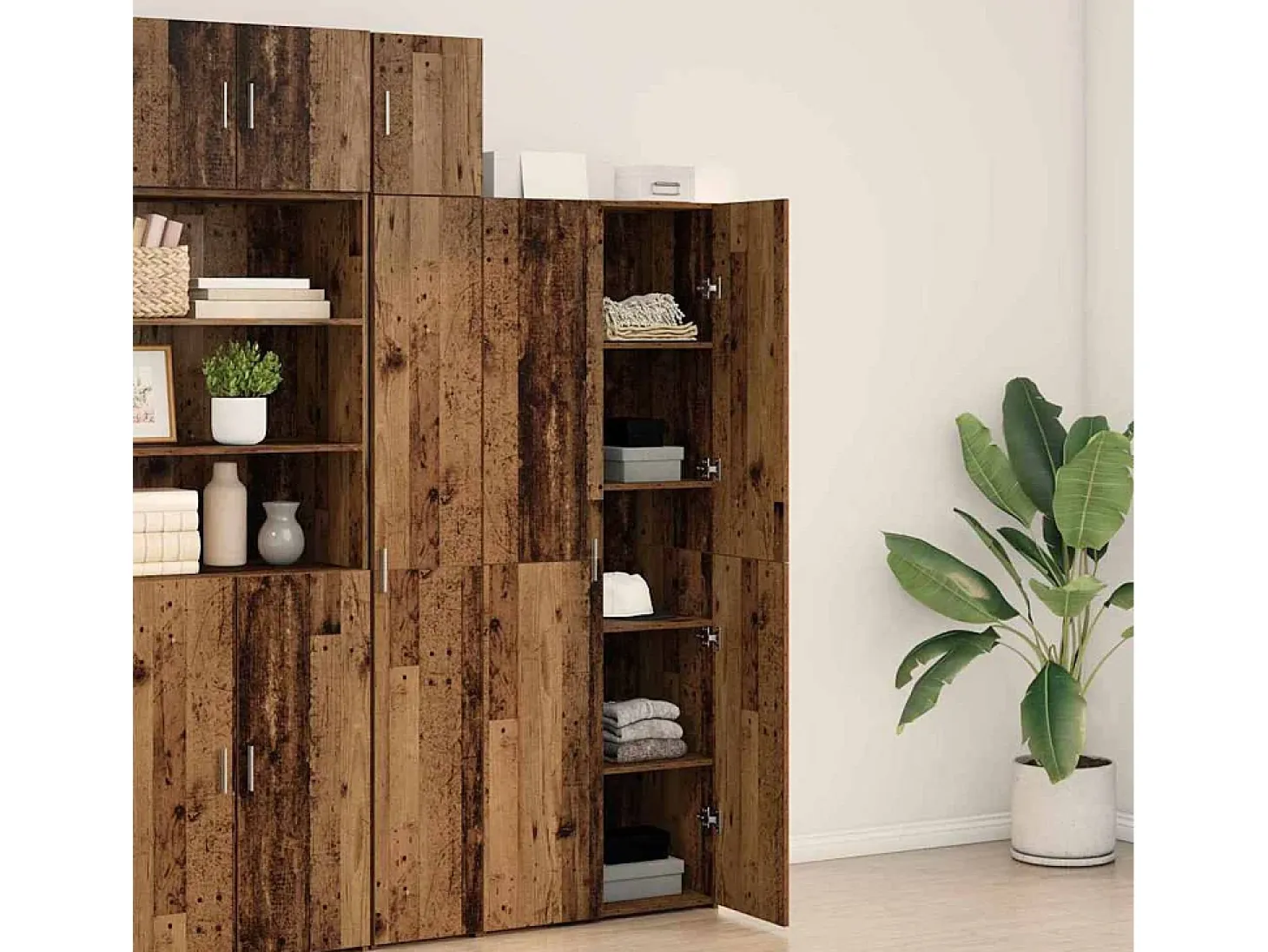 Aparador de madera vieja 70x42,5x185 cm madera contrachapada