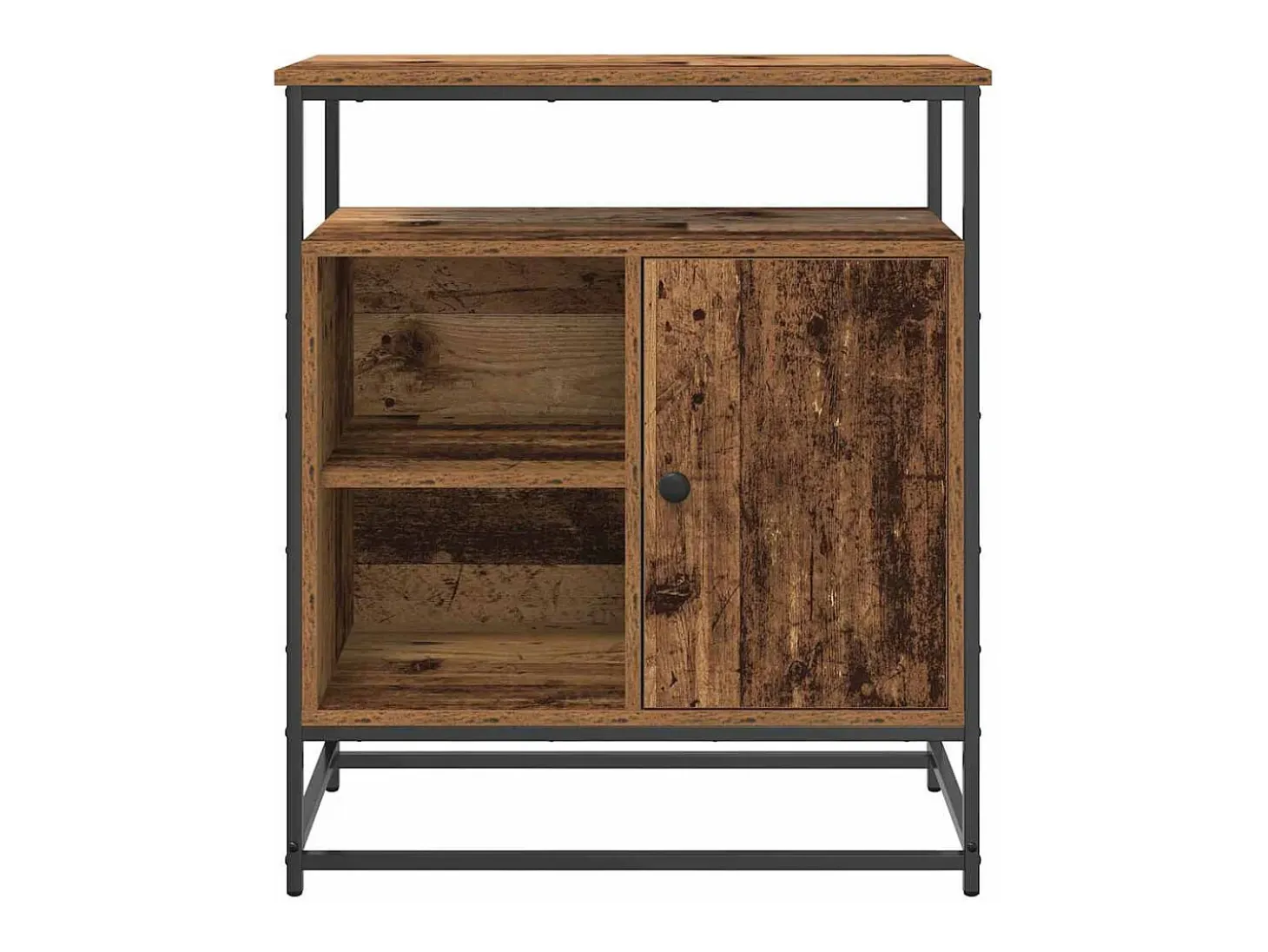 Aparador de madera vieja 69x35x80 cm en madera contrachapada y acero