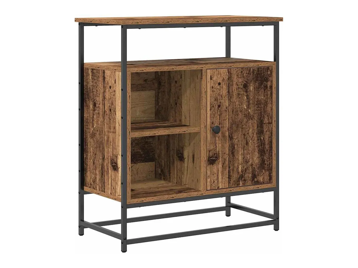 Aparador de madera vieja 69x35x80 cm en madera contrachapada y acero