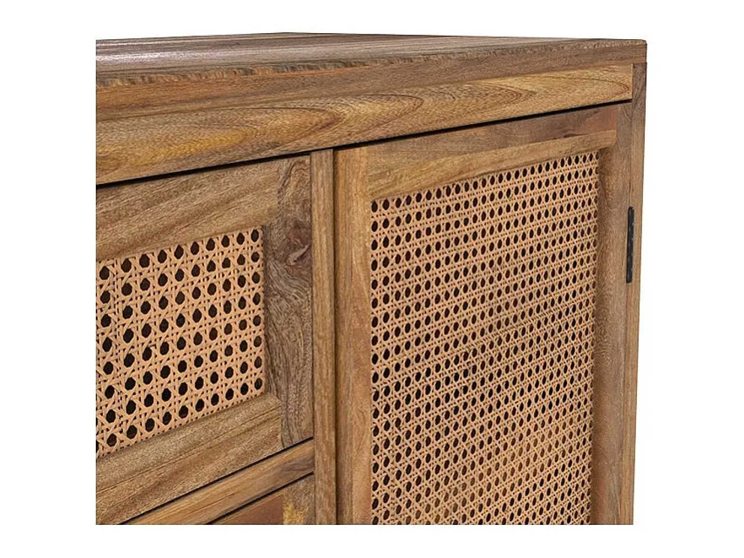 Aparador de madera y caña 2 puertas 3 cajones - Tiki