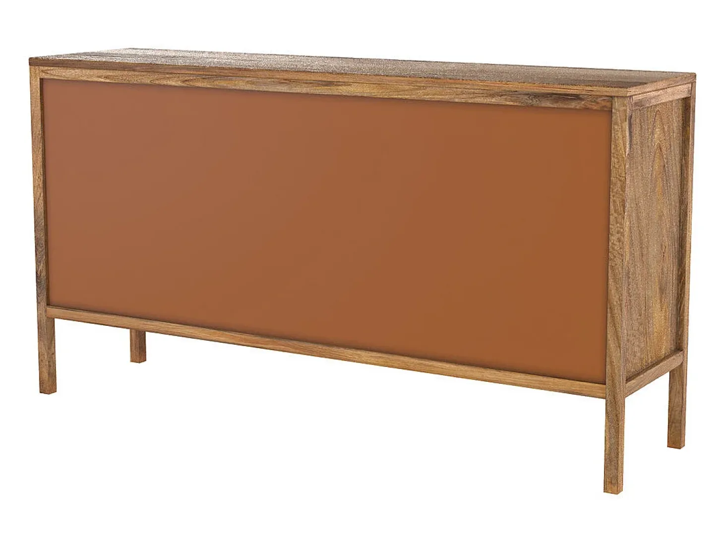 Aparador de madera y caña 2 puertas 3 cajones - Tiki