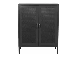 Aparador de metal acero 102 x 80 x 40 cm negro 03_0006610
