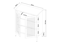 Aparador de metal acero 102 x 80 x 40 cm negro 03_0006610