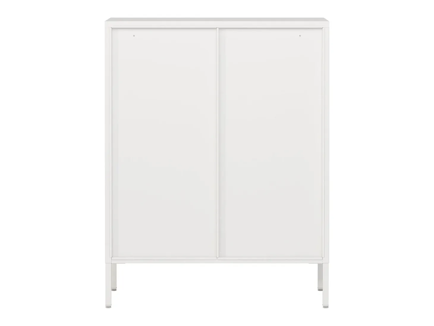 Aparador de metal con puertas de cristal acero vidrio templado 102 x 80 x 40 cm blanco 03_0006607