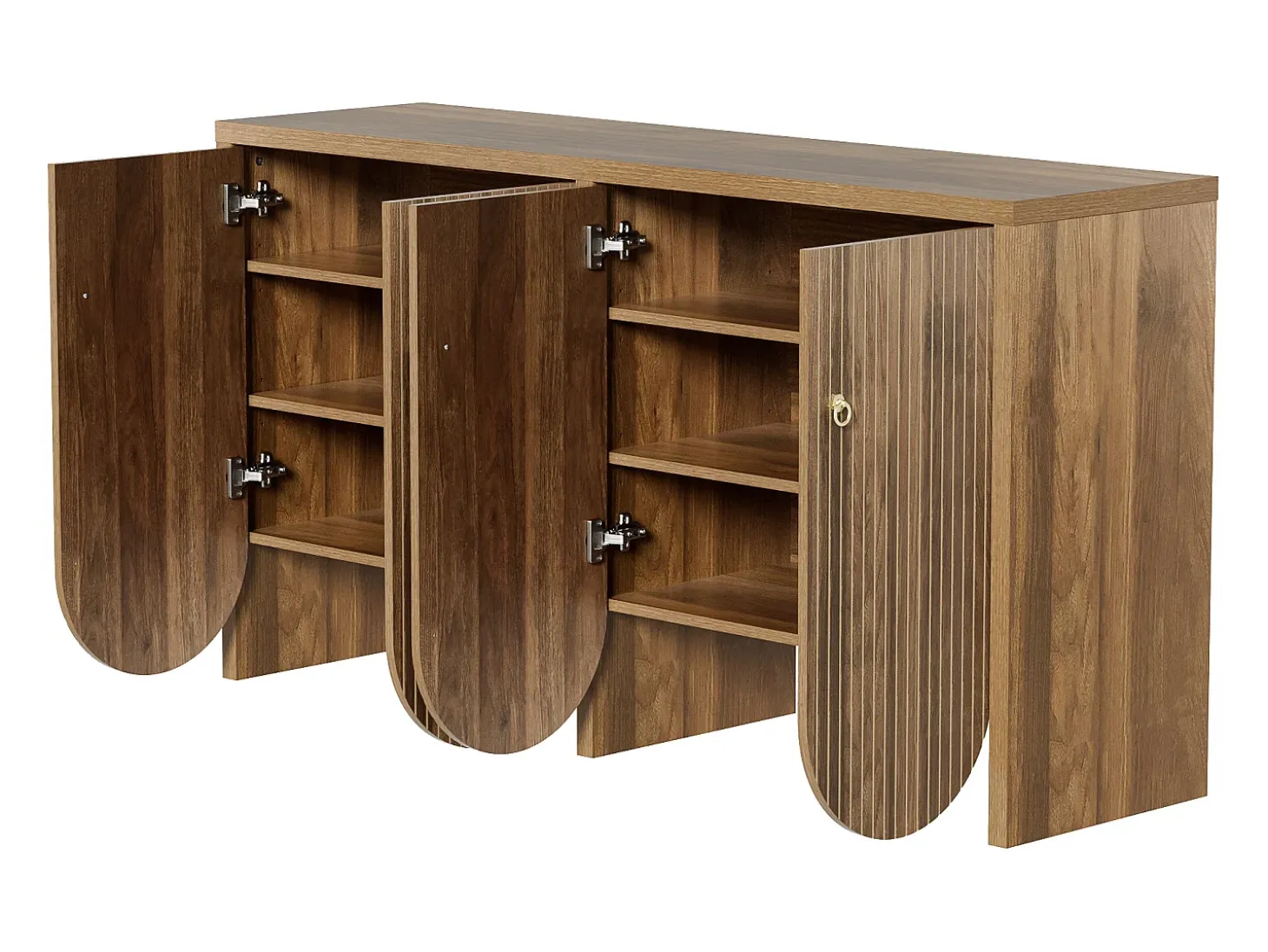 Aparador de nogal - Aparador con 4 puertas y estantes ajustables - para sala y comedor