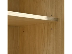 Aparador de ratán - Aparador de roble con 1 cajón y 2 puertas - estantes regulables - patas de madera