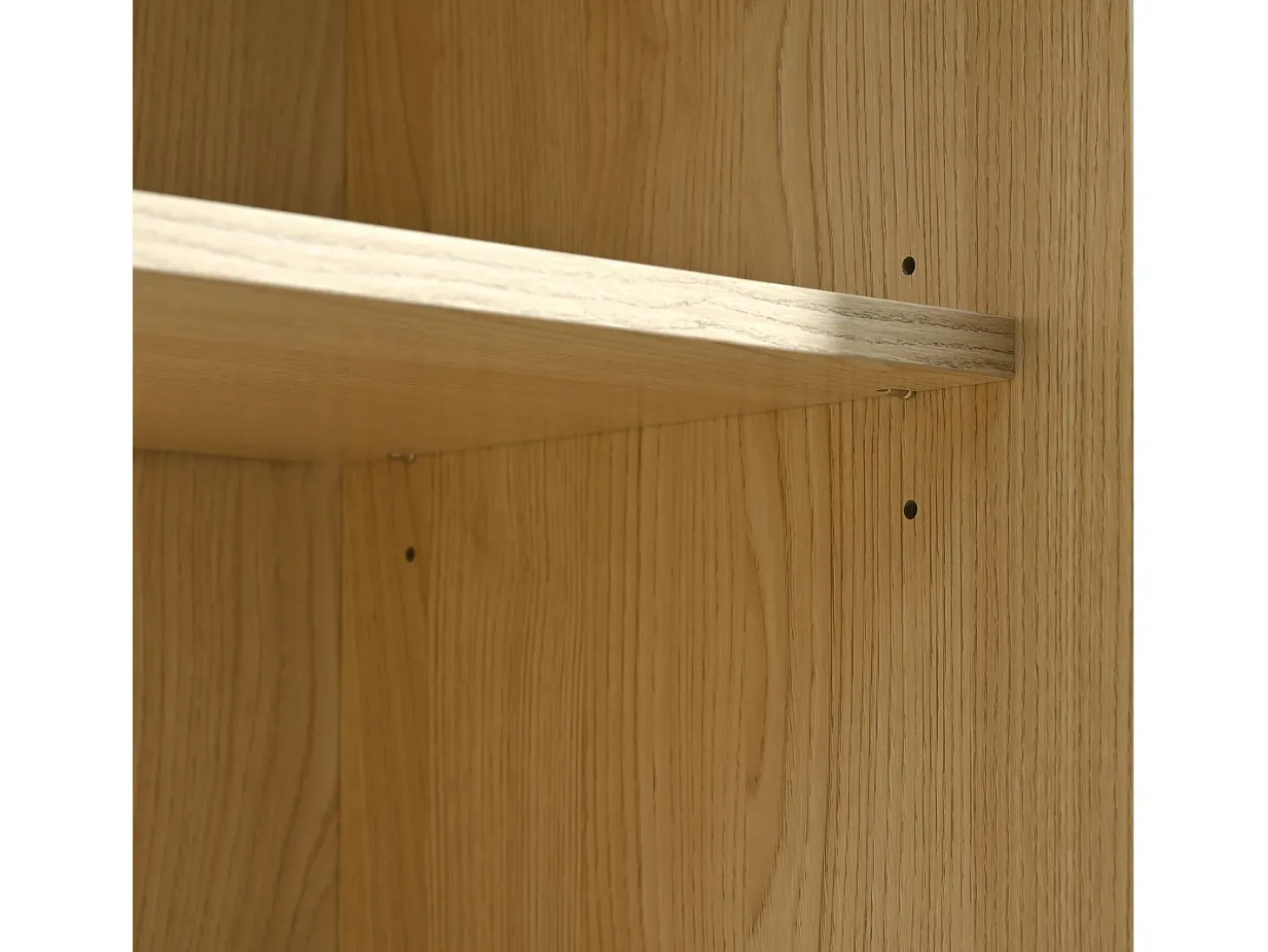 Aparador de ratán - Aparador de roble con 1 cajón y 2 puertas - estantes regulables - patas de madera