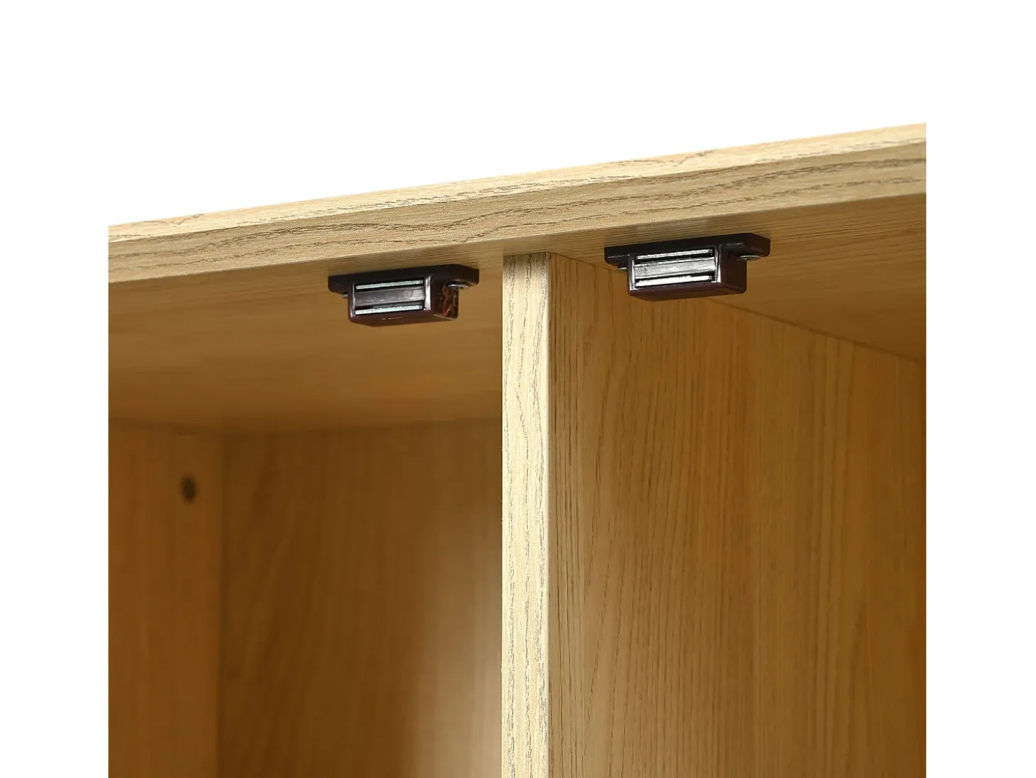 Aparador de ratán - Aparador de roble con 1 cajón y 2 puertas - estantes regulables - patas de madera