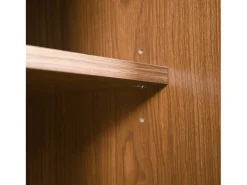 Aparador de ratán con 3 cajones y 3 puertas - Estantes ajustables - Madera - Nogal (120x40x78cm)